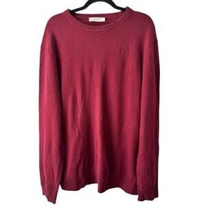 Everlane Men’s 100% Cashmere Long Sleeve Crewneck Sweater Size Large Burgundy